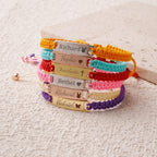 Personalized Name Bracelet, Adjustable Red Braided Cord Design
