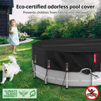 QH.HOME 18 Ft RoundSolar Pool Cover with Fast Tightening Patented Ratchet,Pool Covers for Above Ground Pools, One-Piece Tear Resistant Swimming Pool Cover Protector with Upgraded Ultimate Windproof