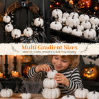 DomeStar 16 PCS White Fake Pumpkins for Decorating, Faux Pumpkins