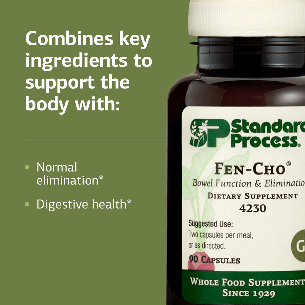 Standard Process Fen-Cho - Digestive & Gut Health Supplement - Gluten-Free, Non-Dairy & -Soy - 90 Capsules (45 Servings)