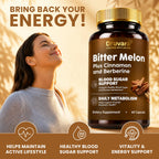 Druvara Bitter Melon Capsules with Berberine & Cinnamon, Sugar Balance, Metabolic Health & Steady Energy, with Extra Strength Bitter Melon Extract, Clean Formula, 60 Capsules