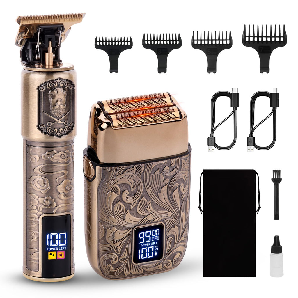 Ufree Electric Foil Shaver and Beard Trimmer Men, Electric Shavers Razor Hair Clippers for Mens Rechargeable Cordless, Mens Grooming Kit with 4 Guards, Close Shave, Gifts for Men