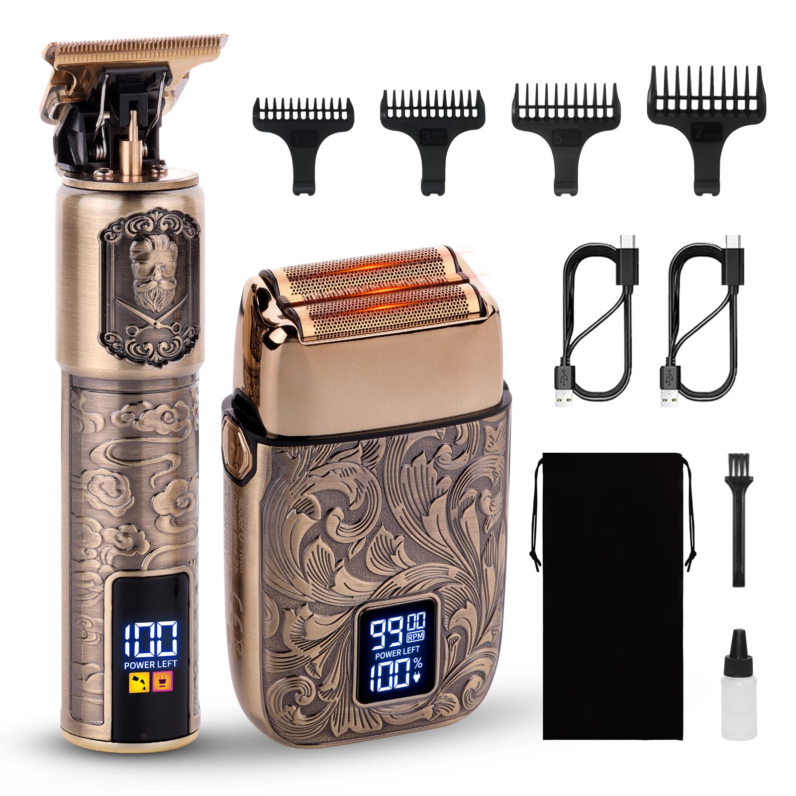 Ufree Electric Foil Shaver and Beard Trimmer Men, Electric Shavers Razor Hair Clippers for Mens Rechargeable Cordless, Mens Grooming Kit with 4 Guards, Close Shave, Gifts for Men