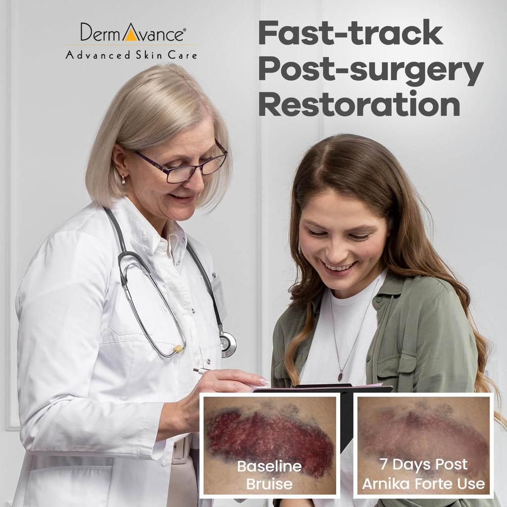 DermAvance Arnika Forte Capsules – Swelling and Bruising Reducer After Surgery and Aesthetic Treatments, Antioxidants & Bioflavonoids, Arnica 1000mg, Bromelain 125mg 3000GDU - 14 Capsules