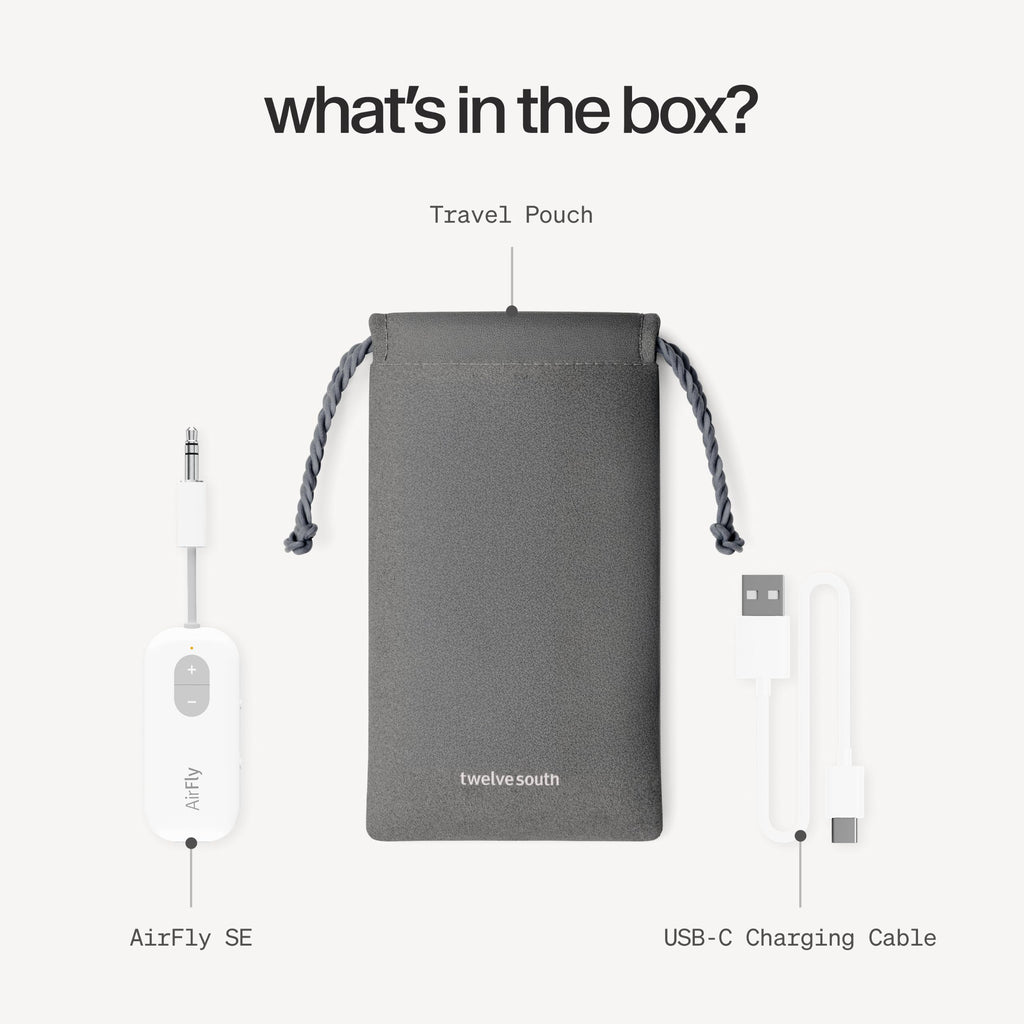 Twelve South AirFly SE, Bluetooth Wireless Audio Transmitter Adapter, White
