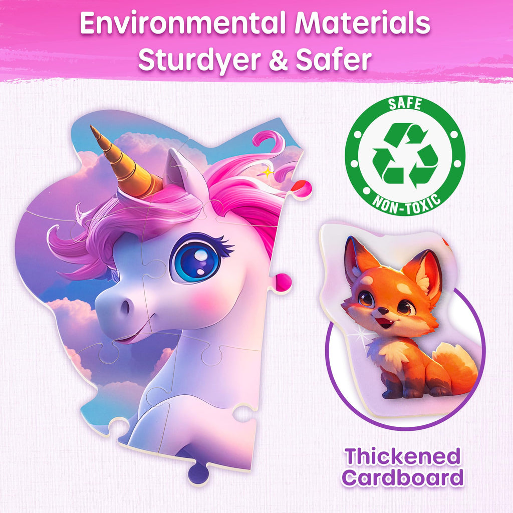 SYNARRY Unicorn Floor Puzzle for Kids Ages 4-6, Large 45-Piece