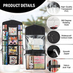 EOLIMEX Christmas Wrapping Paper Organizer Storage, Hanging Gift Bag Storage Organizer, Double-Sided Wrapping Paper Holder Storage - Black