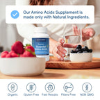 ALTAGAMMA Pure Amino Acids Complex - Protein for Pre/Post Workout, Energy & Muscle Recovery - 9 Essential Amino Acids Supplement (EAA) & BCAAs - Leucine, Lysine, L Tyrosine, L Arginine, 60 Capsules