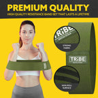 Tribe Lifting Fabric Resistance Bands for Exercise - Hip Bands for Working Out Legs, Glutes, Knees and Thighs for Men and Women - Cloth Circle Booty Bands for Physical Therapy (Military Green)