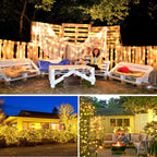 KNONEW 203FT 600LED Outdoor Fairy Lights Plug in Warm White Christmas Decor