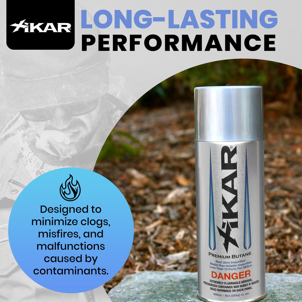 XIKAR PUROFINE Premium Butane Fuel Refill (400ml) 0 Impurities - Ultra Refined, Food Grade, Culinary Butane Refill for Torch & Lighter - Jet Flame Lighter Fuel & Kitchen Torch Refills (4 Pack/8oz)