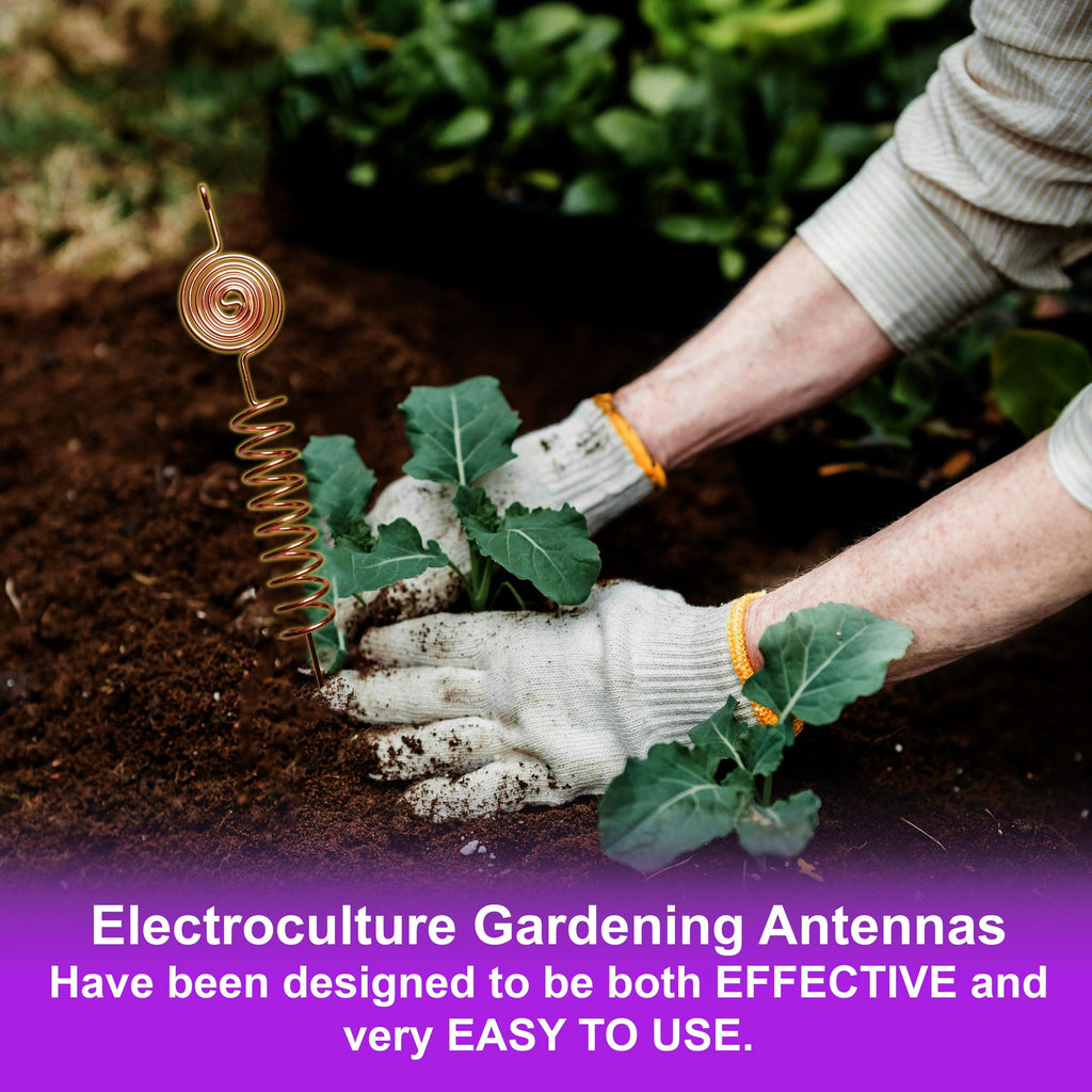 Premium Electroculture Copper Gardening Antenna Kit (3-Pack) – Tesla Coil Stakes for Vegetable Gardens, Houseplants & Indoor Flowers. Thick, 10-Gauge 99% Copper Wire, Eco-Friendly Growth Boosters