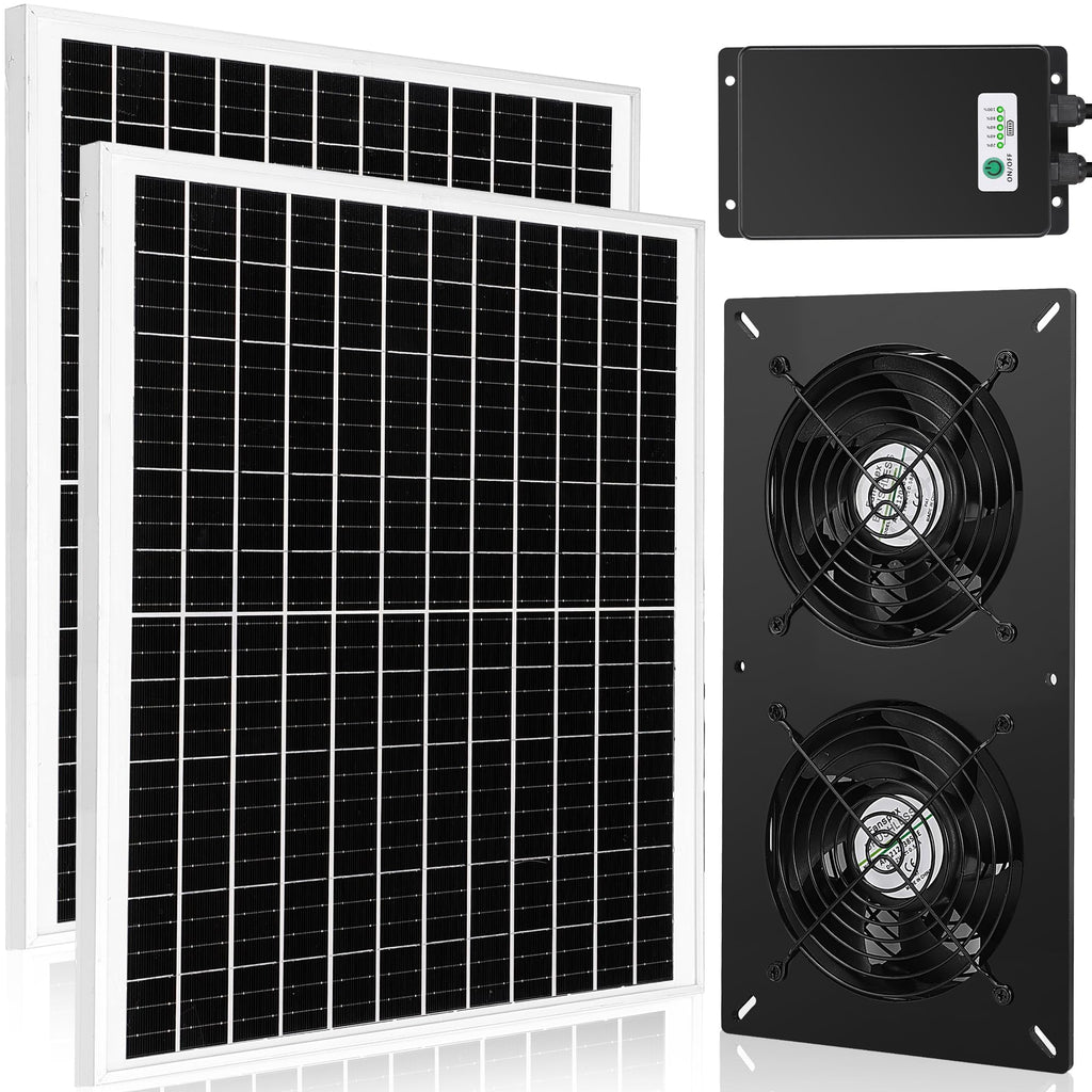 Fanspex Solar 2 Fan Kit with 66.6 Wh Battery Backup for Greenhouse