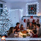 JMEXSUSS 66ft 200 LED White Christmas String Lights Indoor Outdoor Plug in
