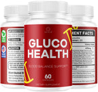 Gluco Health Capsules - GlucoHealth Support Pills Premium Plus All Natural Ingredients Advanced GlucoHealth Formula Maximum Strength for Overall Health & Wellness, 60 Capsules for 1 Month