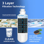 LT1000P ADQ747935 Water Filter 6-Month Replacement for LG LT1000P/PC/PCS ThinQ Water Filter AGF80300704,LRFS28XBS,LRFLC2706S,LRMXS2806S,LMXS28626S,LFXS26973S,LFXC22526S,3 Combo Set
