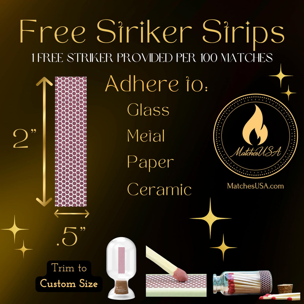 500 Count | 2" Pink Matches | Strikers Included | Color Tip Wooden Match | Refill for Matchstick Jars, Candle Display, Holders & Bottles | 2 in inches Long