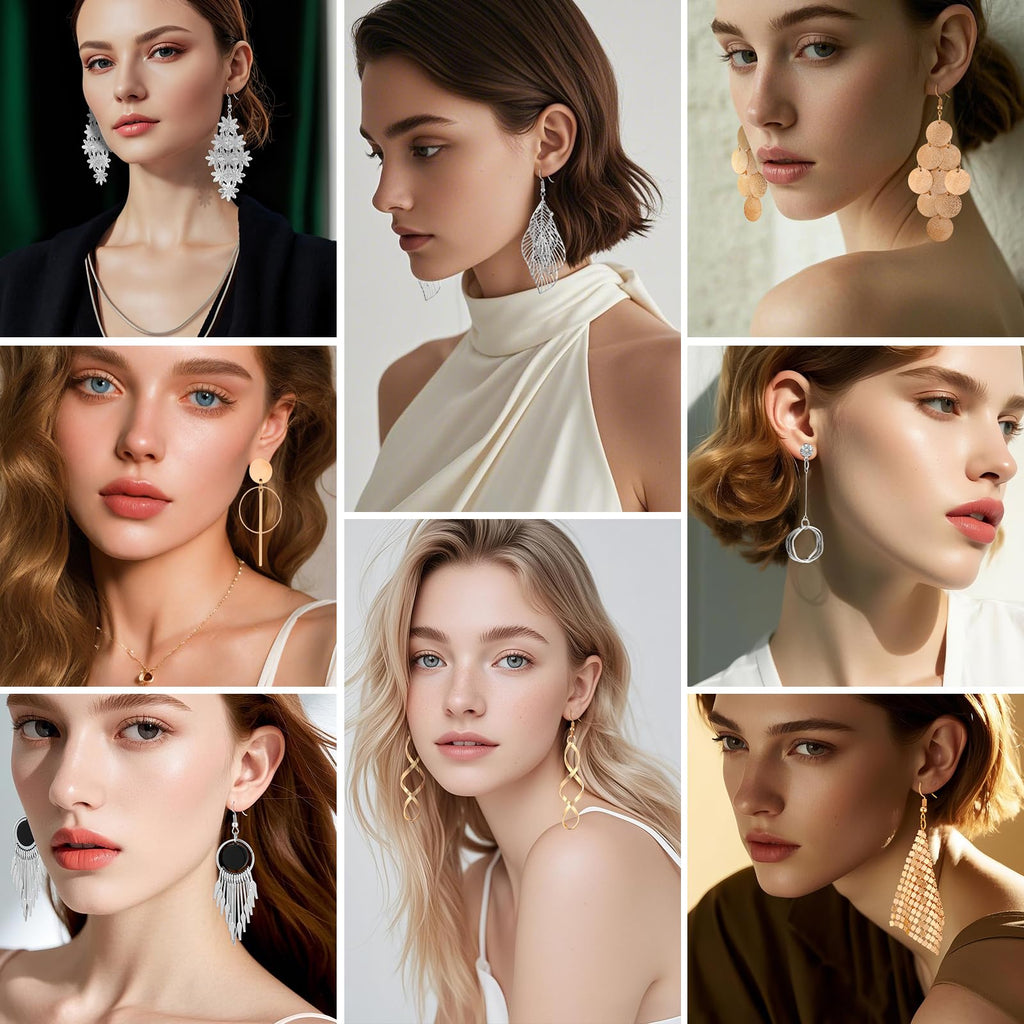 ESRICH 20 Pairs Drop Dangle Earrings, Earrings Set for Women