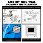 TonGass (Complete Set Universal Fit Above Ground Pool Skimmers (White) Pool Skimmer Accessory Kit ABS Plastic Thru-Wall Skimmer with Accessories Opening Width 6" Fits All Standard Pools Wall Cutouts