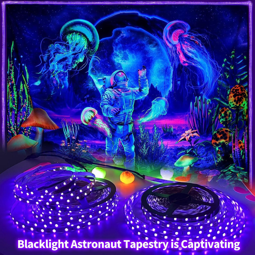PIZHLO 50 Foot Black Light Strips & Remote, Dimmable Flexible 900 LEDs