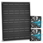 Solar Powered Fan for Chicken Coop Vent Outside with 2 Exhaust Fans 15W
