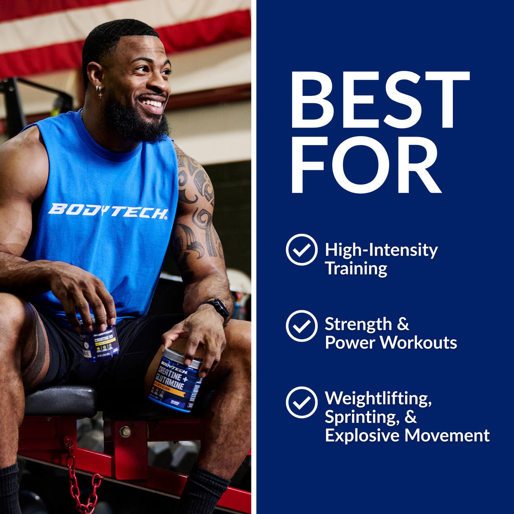BodyTech 100% Pure Creatine Monohydrate Powder - Micronized for Maximum Absorption - Supports Muscle Strength & Power Output - Cherry Ice (13.58 oz, 55 Servings)