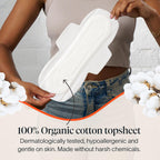 Cora 100% Organic Cotton Topsheet Pads Maxi Overnight Pads (48 Count)