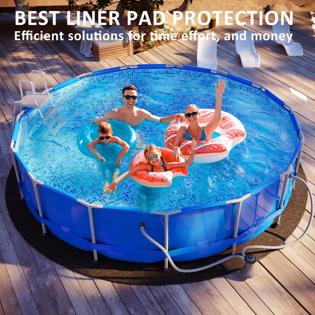 300G/M² Thicker Pool Liner Pad for Above Ground Swimming Pools,12 Ft Round Under Pool Padding, Durable Geotextile Material, Double Density Puncture Resistant, Extend Liner Life,Mats for Pool Bottom