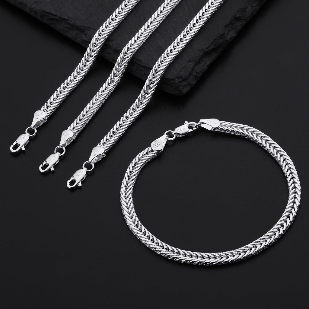 Sterling Silver Bracelets for Women, 925 Sterling Silver 5MM Mesh Bracelets