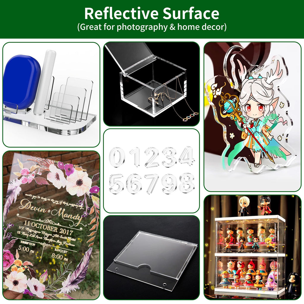 Acrylic Sheet 10 x 15 Lesnlok 2 Pieces Clear Plexiglass Sheet 1/8 inchThick 3mm, for Sign,Craft, Photo Frame, DIY Display Projects…