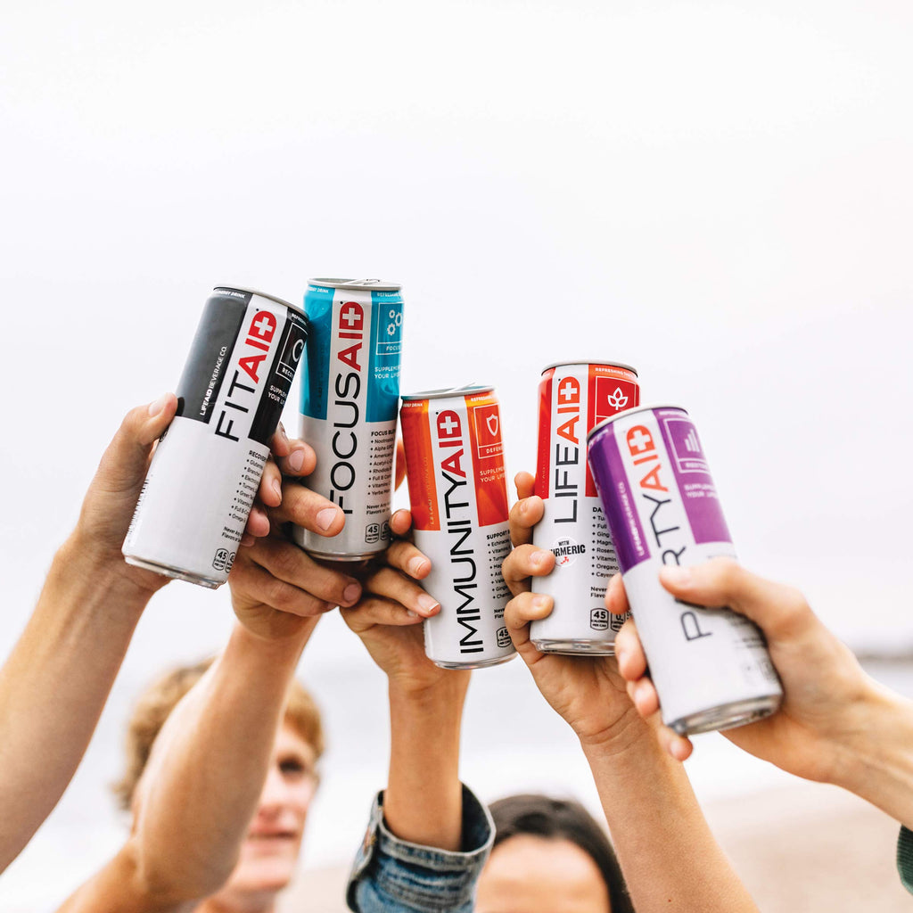 FITAID Post Workout Recovery Drink, Strawberry Lemonade, BCAAs, Glucosamine, Electrolytes, All In One Can, Paleo, Vegan & Gluten-Free, 40 Calories, 12 Fl Oz (Pack of 24)