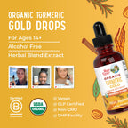 MaryRuth Organics USDA Turmeric Gold Liquid Drops | Herbal Blend | Turmeric Curcumin | Black Pepper | Cassia Cinnamon Bark | Ginger Root | Immune Support | Non-GMO Project Verified | Vegan | 1oz
