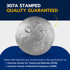 3/8" x 12" (50 Pack) Galvanized Carriage Bolt Kit, Grade 307A, Hot Dip Galvanized for Exterior Use by Makers Bolt