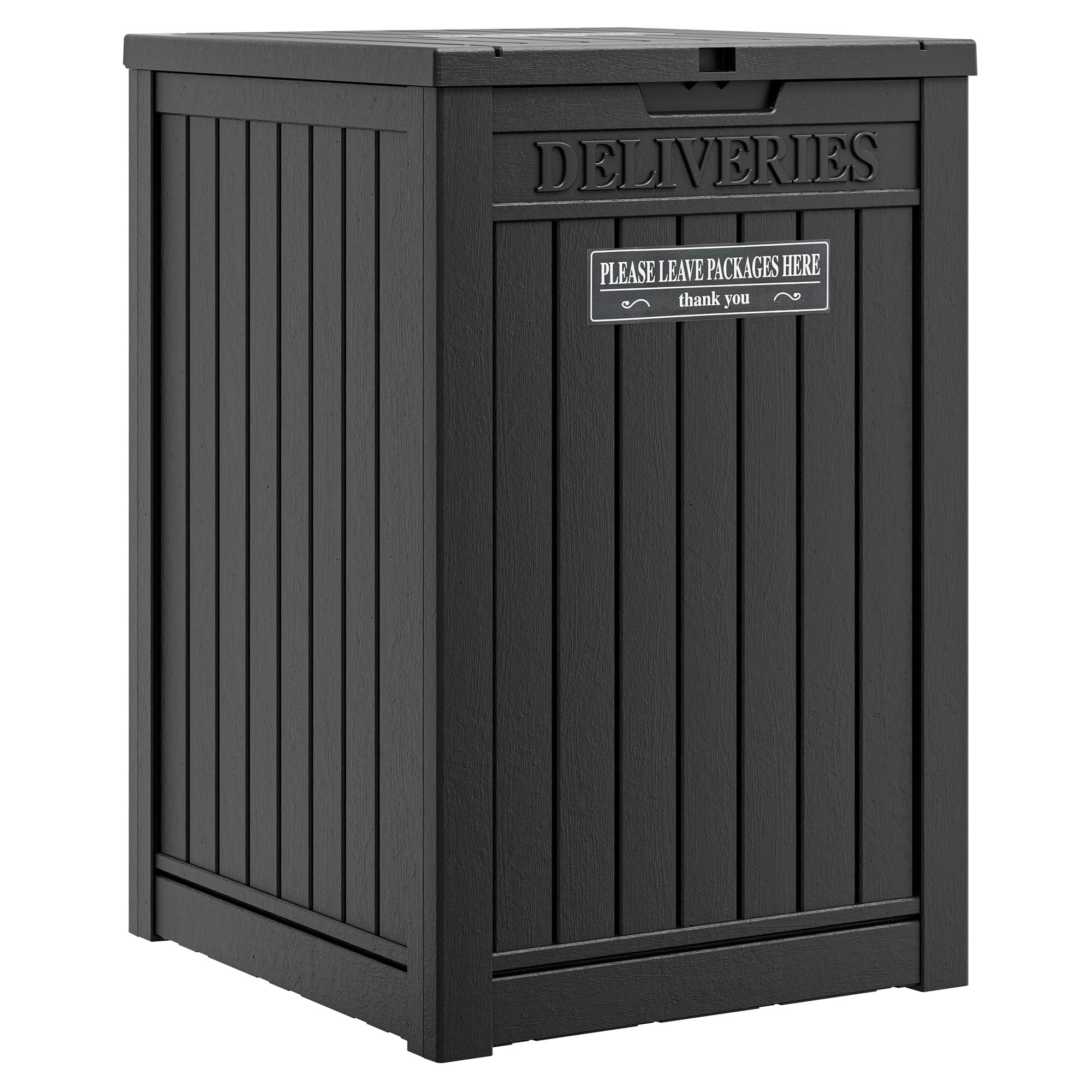 GULAIMOAO Package Delivery Box for Outside, Waterproof Outdoor Storage, Black