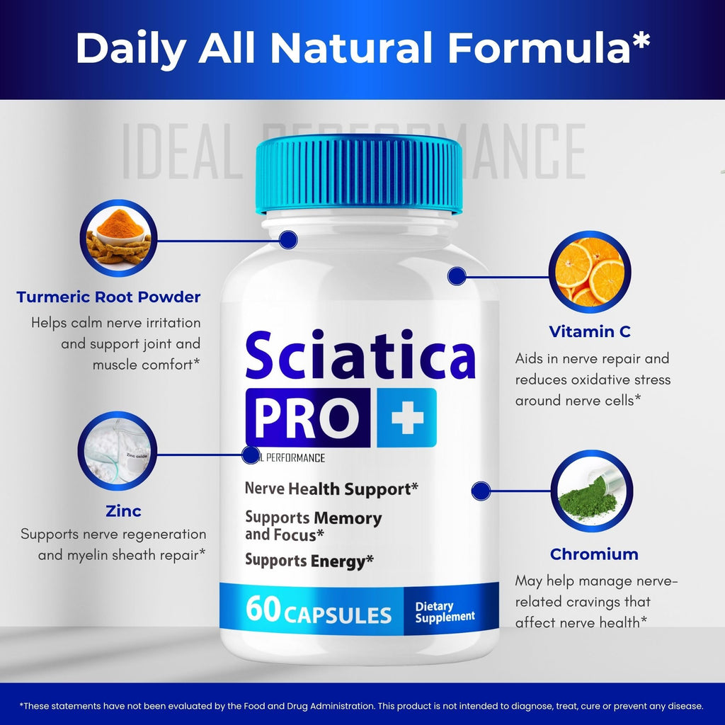 Sciatica Pro Plus Capsules, Sciatica Pro+ Nerve Support Supplement Pills - Maximum Strength, All Natural Support to Maintain Healthy Nerves, Advanced Formula Sciatica Pro + Reviews (5 Pack)