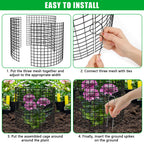 5 Pack Plant Protectors from Animals, 13x12" Plant Cages for Outdoor Plants