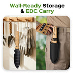 Garden Tools Trowel with EDC Sheath, Gifts for Men Women Mom Dad, Gardening Tools with 7" Stainless Steel Blade, Dual-Scale Measurement, Hanging Hole, Gardening Hand Tools for Weeding Digging Planting
