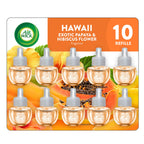 Air Wick Plug-In Scented Oil Refills, 10 Count, Hawaii Exotic Papaya and Hibiscus Flower, Air Freshener, Essential Oils, Eco Friendly