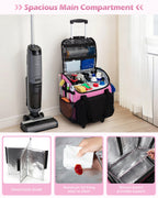 Marscamd Large Rolling Cleaning Caddy Bag with Detachable Trolley, Pink