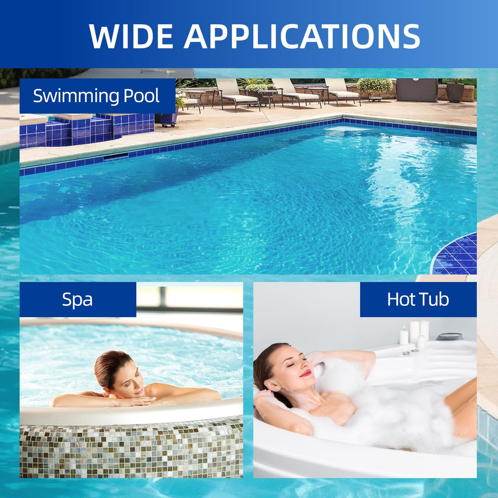 HYCHEK 7 in 1 Accurate Pool & Spa Test Strips, 150-Count Hot Tub Test Strips | Lab Recommended | Water Chemical Testing Kit for Bromine, Chlorine, pH, Hardness, More, Fast & Easy Test Way