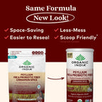 ORGANIC INDIA Psyllium Husk Powder - Pre & Probiotic Fiber Supplement, Organic Psyllium Husk Fiber Supplement with Whole Psyllium Husk, USDA Certified Organic, Vegan, Gluten Free - Cinnamon, 10 Oz