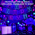 2 Pack 300W Black Lights, Blacklight Flood Light with Plug and Switch,for Glow Party, Black Light Party, Halloween, Body Paint, Neon Glow, Fluorescent Poster, Stage Lighting