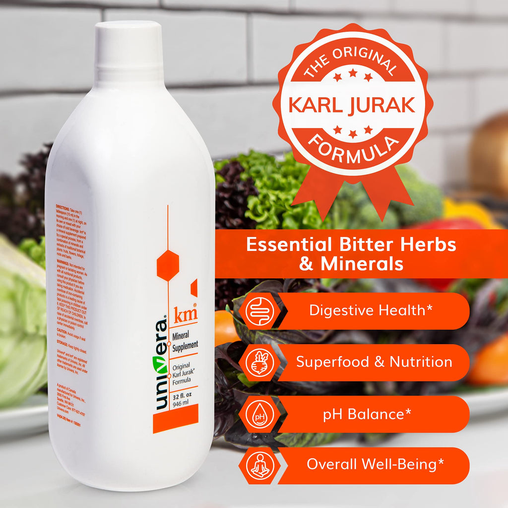 Univera KM Mineral Supplement | Original Karl Jurak Formula | Rich in Potassium & Vitamins | Stabilizes pH Balance | Supports Digestion + Nutrient Absorption | Natural Phytonutrients | 60 Day Supply