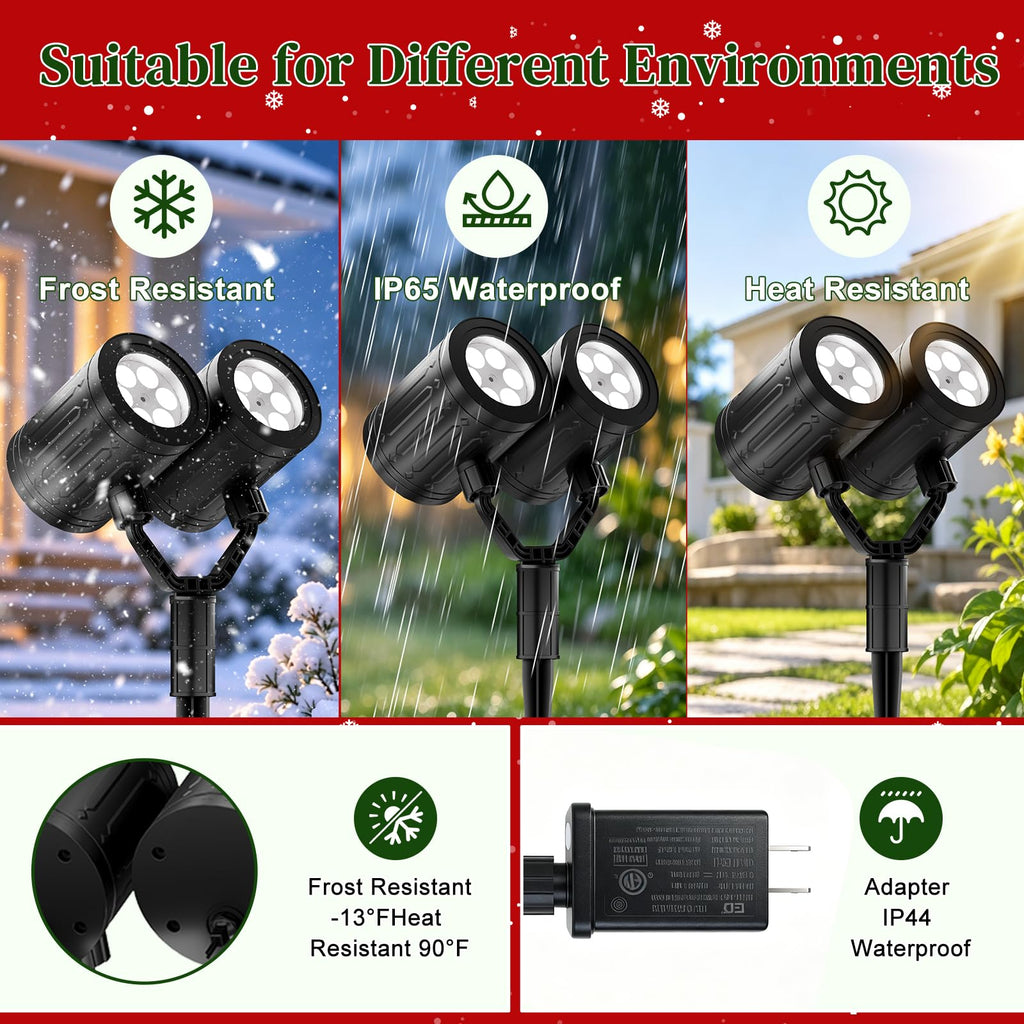 Christmas Snowflake Projector Lights Outdoor Double Head