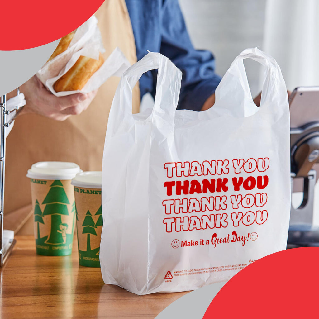 Concession Essentials Thank You Bags Pack of 300ct White