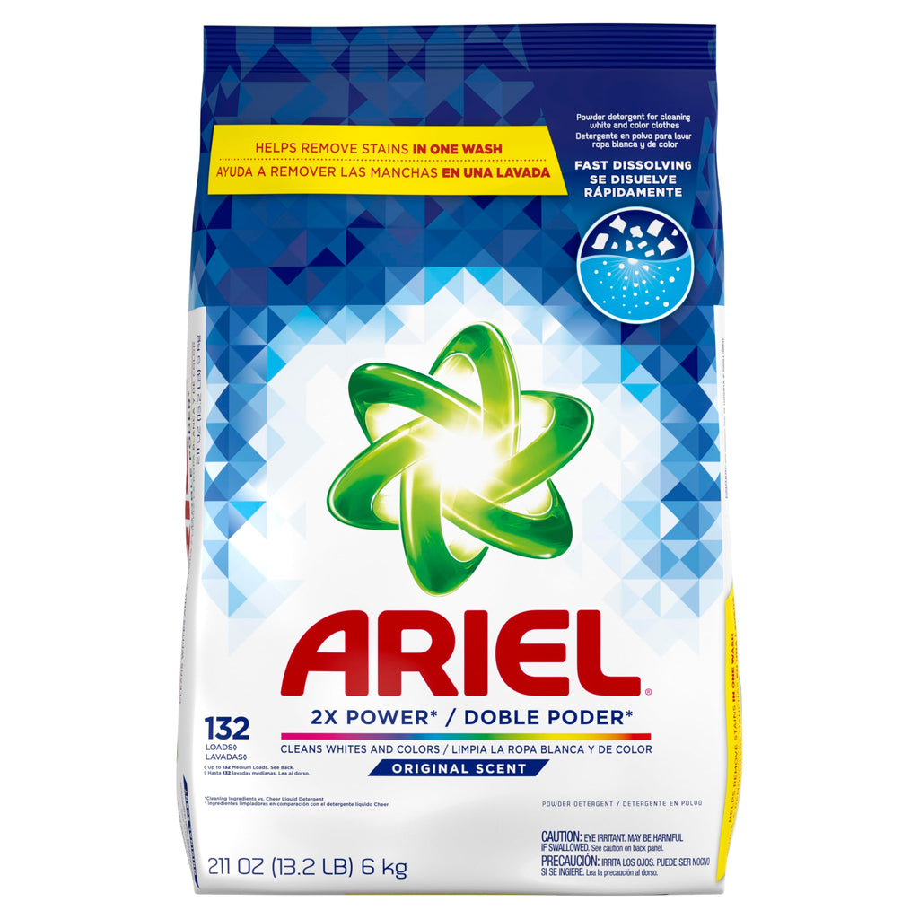 Ariel Powder Laundry Detergent, Original Scent, 211 oz, 132 Loads