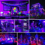 Akpgf 4 Pack 50W Black Light, LED Blacklight Flood Light with US Plug and Switch, Black Lights for Glow Party,Halloween,Body Painting,Birthday Party,Fluorescent Painting and Fluorescent Tapestry