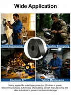 16.5FT Heat Shrink Tape, Electric Heat Tape Shrink Wrap Roll for Electrical Cables, Wires, Pipes, Adhesive Activates Upon Heating Melts and Seals