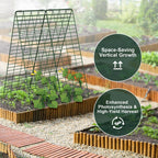 Amoskey Cucumber Trellis, Garden Trellis for Climbing Plants Outdoor, Foldable A-Frame Trellis, Cucumber Trellis for Raised Bed for Cucumbers, Peas, or Tomatoes (Green, Small Grid 48‘’H*34''W)