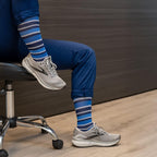 Medical Grade Compression Socks for Men & Women 15-20 mmHg by OrthoSleeve (Blue Argyle, Small)